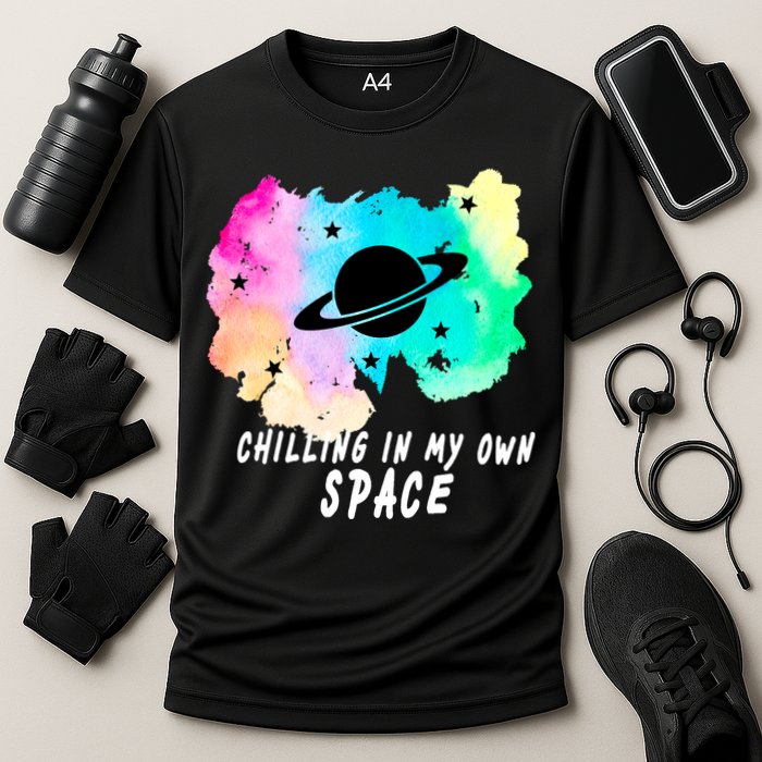 Space Planets Celestial UFO Universe Galaxy Stars Saturn Sky Cooling Performance Crew T-Shirt