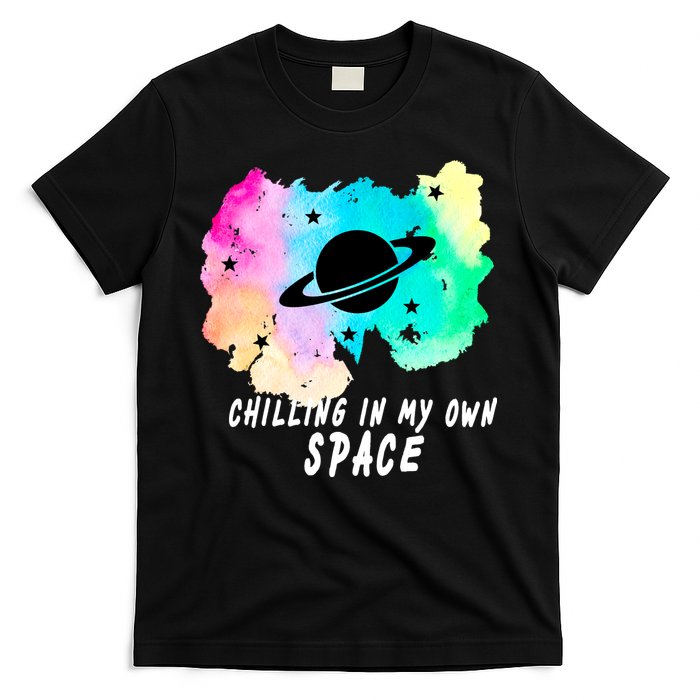 Space Planets Celestial UFO Universe Galaxy Stars Saturn Sky T-Shirt