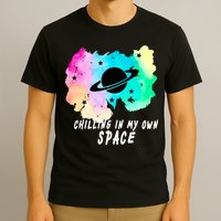 Space Planets Celestial UFO Universe Galaxy Stars Saturn Sky T-Shirt