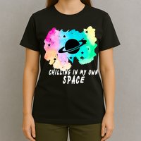 Space Planets Celestial UFO Universe Galaxy Stars Saturn Sky T-Shirt