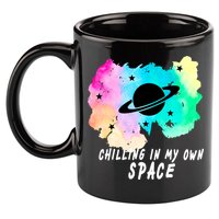 Space Planets Celestial UFO Universe Galaxy Stars Saturn Sky 11oz C Handle Ceramic Mug