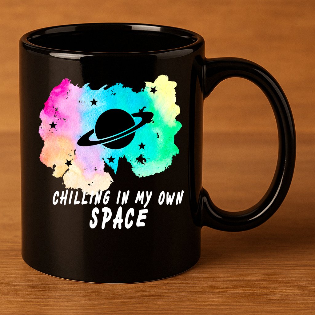 Space Planets Celestial UFO Universe Galaxy Stars Saturn Sky 11oz C Handle Ceramic Mug