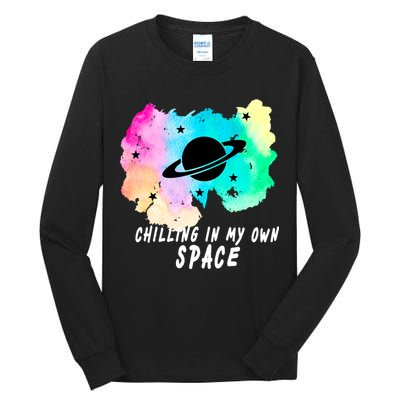 Space Planets Celestial UFO Universe Galaxy Stars Saturn Sky Tall Long Sleeve T-Shirt
