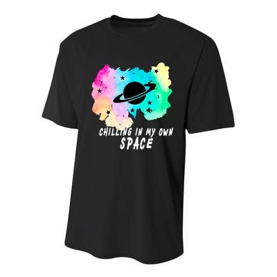 Space Planets Celestial UFO Universe Galaxy Stars Saturn Sky Youth Performance Sprint T-Shirt