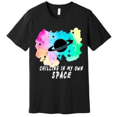 Space Planets Celestial UFO Universe Galaxy Stars Saturn Sky Premium T-Shirt