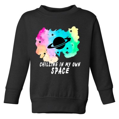 Space Planets Celestial UFO Universe Galaxy Stars Saturn Sky Toddler Sweatshirt