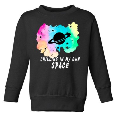 Space Planets Celestial UFO Universe Galaxy Stars Saturn Sky Toddler Sweatshirt