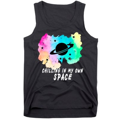 Space Planets Celestial UFO Universe Galaxy Stars Saturn Sky Tank Top