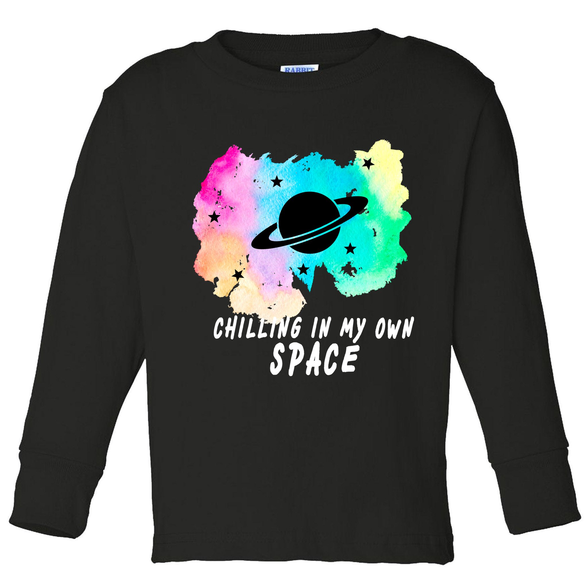 Space Planets Celestial UFO Universe Galaxy Stars Saturn Sky Toddler Long Sleeve Shirt