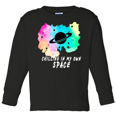 Space Planets Celestial UFO Universe Galaxy Stars Saturn Sky Toddler Long Sleeve Shirt