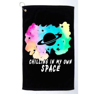Space Planets Celestial UFO Universe Galaxy Stars Saturn Sky Golf Towel