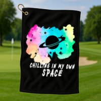 Space Planets Celestial UFO Universe Galaxy Stars Saturn Sky Golf Towel