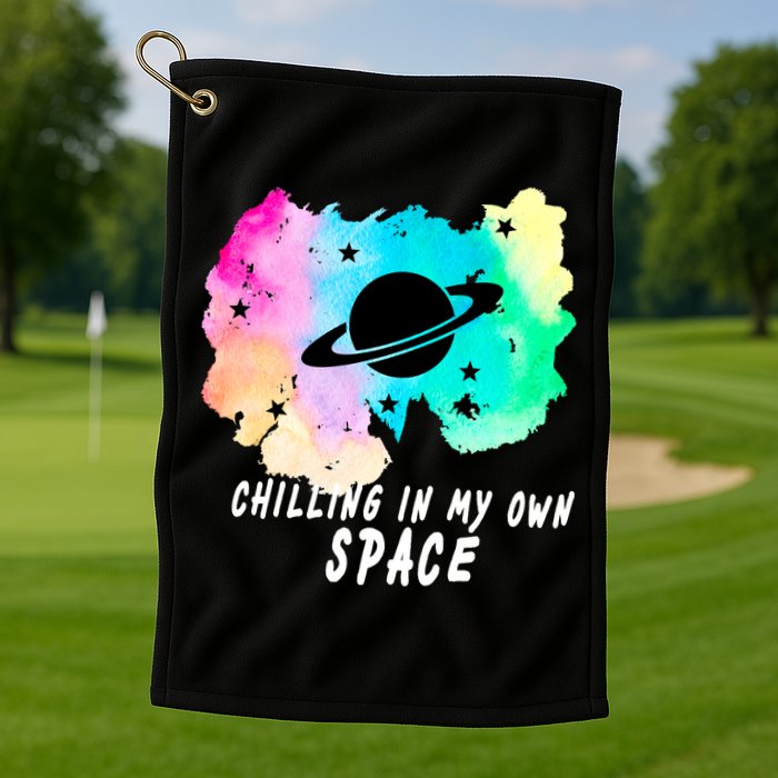 Space Planets Celestial UFO Universe Galaxy Stars Saturn Sky Golf Towel