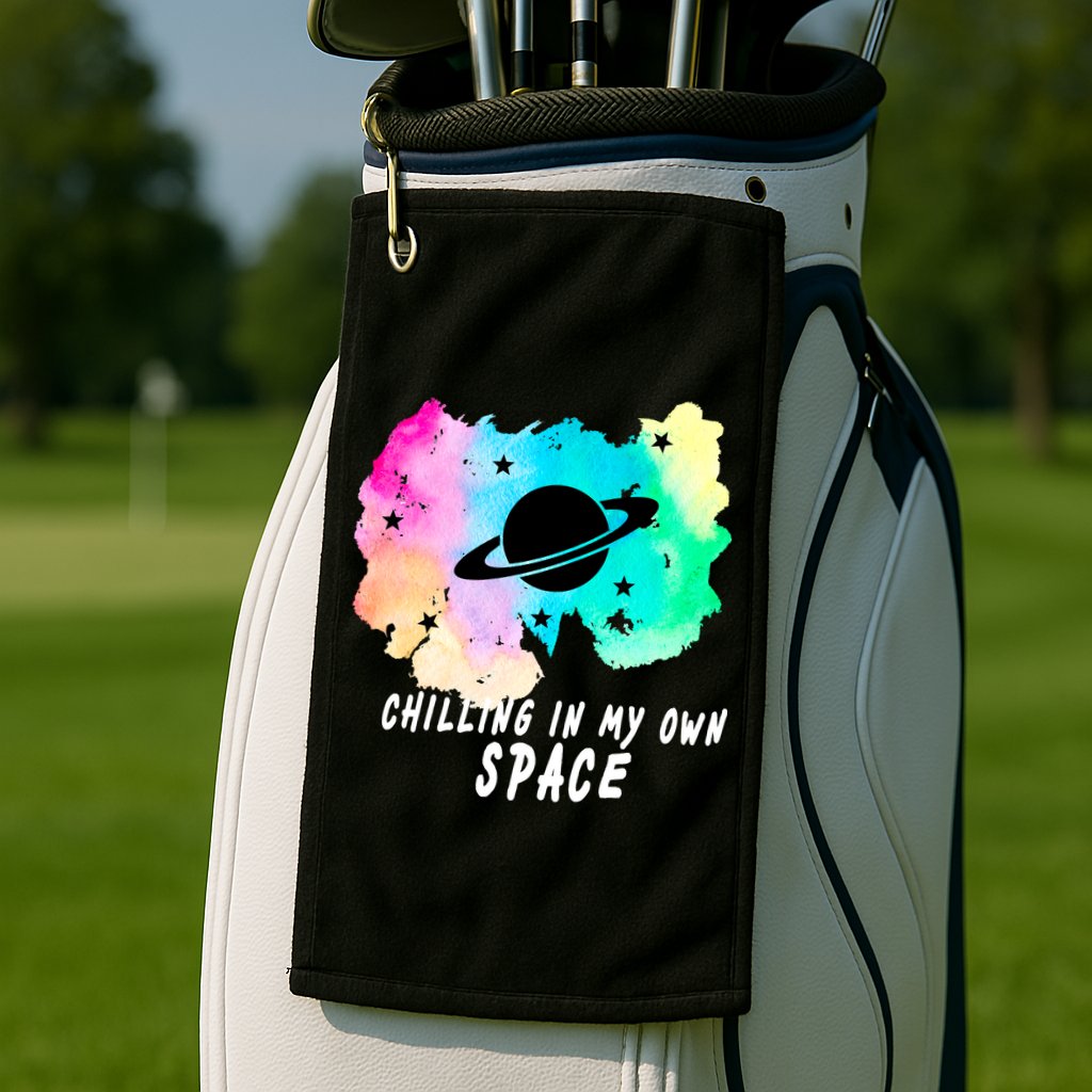 Space Planets Celestial UFO Universe Galaxy Stars Saturn Sky Golf Towel
