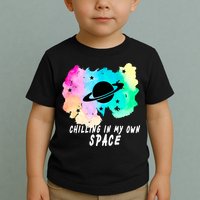 Space Planets Celestial UFO Universe Galaxy Stars Saturn Sky Toddler T-Shirt