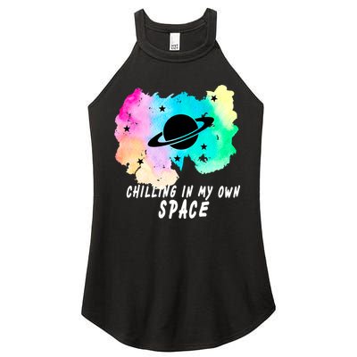 Space Planets Celestial UFO Universe Galaxy Stars Saturn Sky Women's Perfect Tri Rocker Tank