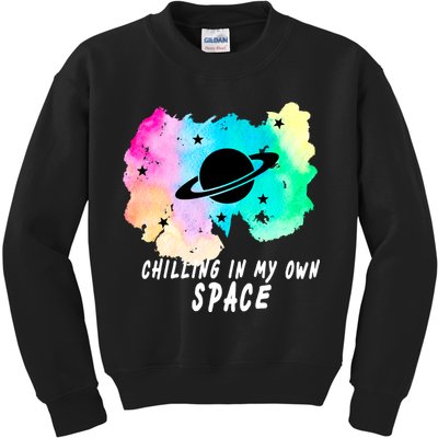 Space Planets Celestial UFO Universe Galaxy Stars Saturn Sky Kids Sweatshirt