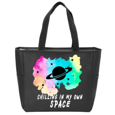 Space Planets Celestial UFO Universe Galaxy Stars Saturn Sky Zip Tote Bag