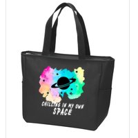 Space Planets Celestial UFO Universe Galaxy Stars Saturn Sky Zip Tote Bag