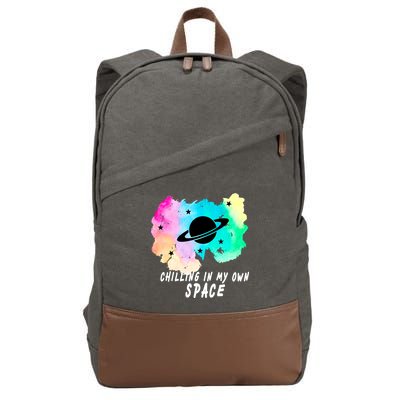 Space Planets Celestial UFO Universe Galaxy Stars Saturn Sky Cotton Canvas Backpack