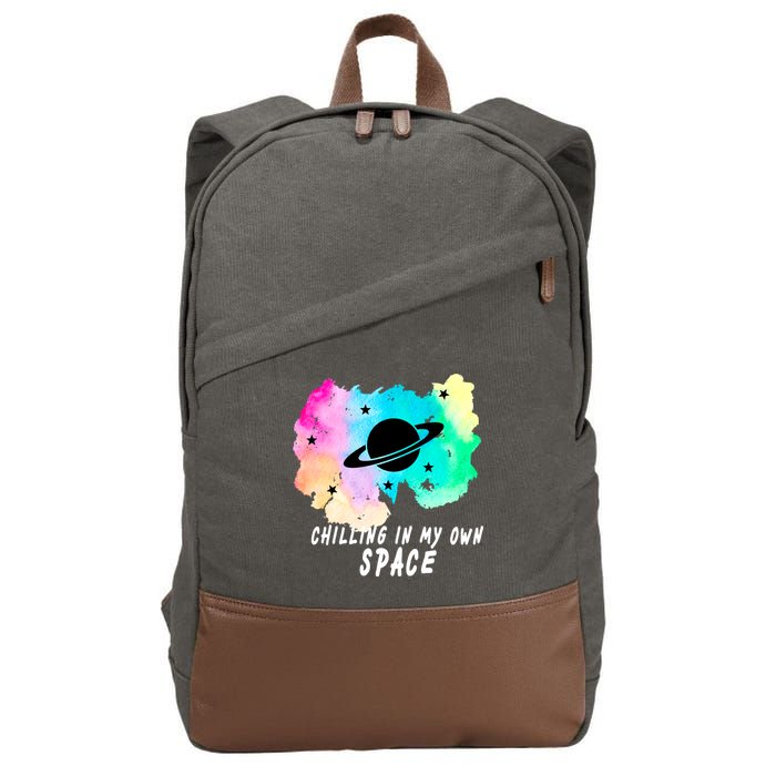 Space Planets Celestial UFO Universe Galaxy Stars Saturn Sky Cotton Canvas Backpack