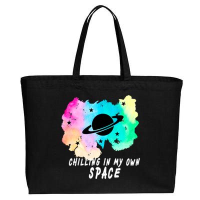 Space Planets Celestial UFO Universe Galaxy Stars Saturn Sky Cotton Canvas Jumbo Tote