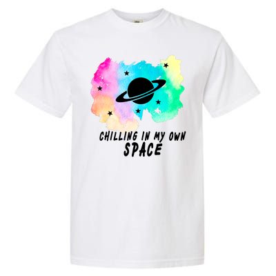 Space Planets Celestial UFO Universe Galaxy Stars Saturn Sky Garment-Dyed Heavyweight T-Shirt