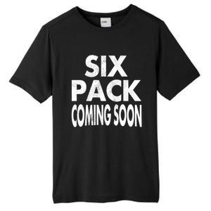 Six Pack Coming Soon Abs Cute Funny Workout Gym Sayings Funny Gift Tall Fusion ChromaSoft Performance T-Shirt