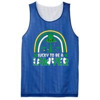 Saint Patrick Costume Rainbow Shamrock Lucky To Be A Lawyer Gift Mesh Reversible Basketball Jersey Tank