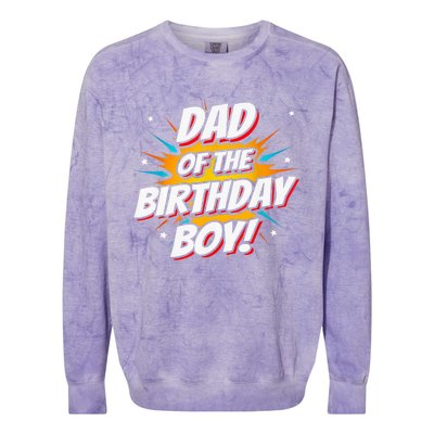 Superhero Party - Comics Birthday - Dad of Birthday Boy Colorblast Crewneck Sweatshirt