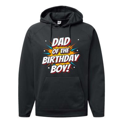 Superhero Party - Comics Birthday - Dad of Birthday Boy Performance Fleece Hoodie