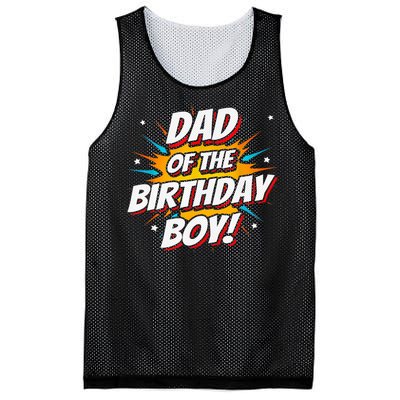 Superhero Party - Comics Birthday - Dad of Birthday Boy Mesh Reversible Basketball Jersey Tank