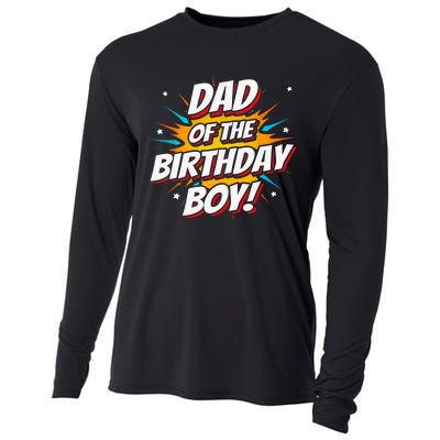 Superhero Party - Comics Birthday - Dad of Birthday Boy Cooling Performance Long Sleeve Crew