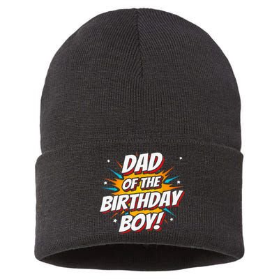 Superhero Party - Comics Birthday - Dad of Birthday Boy Sustainable Knit Beanie