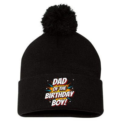 Superhero Party - Comics Birthday - Dad of Birthday Boy Pom Pom 12in Knit Beanie