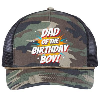 Superhero Party - Comics Birthday - Dad of Birthday Boy Retro Rope Trucker Hat Cap