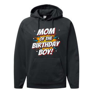 Superhero Party - Comics Birthday - Mom of Birthday Boy Performance Fleece Hoodie