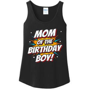 Superhero Party - Comics Birthday - Mom of Birthday Boy Ladies Essential Tank