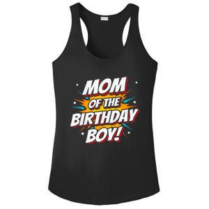 Superhero Party - Comics Birthday - Mom of Birthday Boy Ladies PosiCharge Competitor Racerback Tank