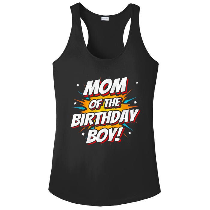 Superhero Party - Comics Birthday - Mom of Birthday Boy Ladies PosiCharge Competitor Racerback Tank