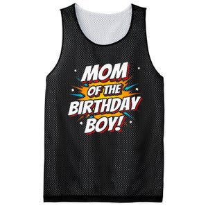 Superhero Party - Comics Birthday - Mom of Birthday Boy Mesh Reversible Basketball Jersey Tank