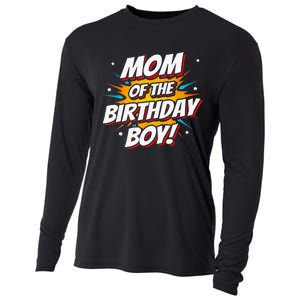 Superhero Party - Comics Birthday - Mom of Birthday Boy Cooling Performance Long Sleeve Crew