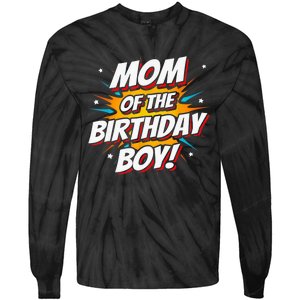 Superhero Party - Comics Birthday - Mom of Birthday Boy Tie-Dye Long Sleeve Shirt