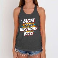 Superhero Party - Comics Birthday - Mom of Birthday Boy Women's Knotted Racerback Tank