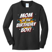 Superhero Party - Comics Birthday - Mom of Birthday Boy Kids Long Sleeve Shirt