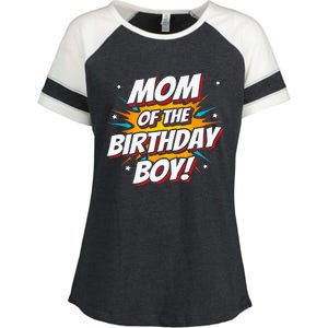 Superhero Party - Comics Birthday - Mom of Birthday Boy Enza Ladies Jersey Colorblock Tee