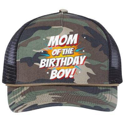 Superhero Party - Comics Birthday - Mom of Birthday Boy Retro Rope Trucker Hat Cap