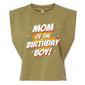 Superhero Party - Comics Birthday - Mom of Birthday Boy Garment-Dyed Women's Muscle Tee