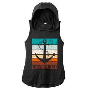 Super Papa Captain Dad Fathers Day Son Daughter Dad Gift Ladies PosiCharge Tri-Blend Wicking Draft Hoodie Tank