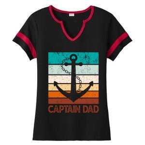 Super Papa Captain Dad Fathers Day Son Daughter Dad Gift Ladies Halftime Notch Neck Tee